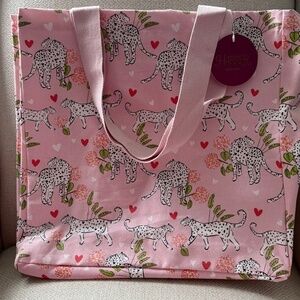 NWT Leopard Harper Heart Valentine Canvas Tote